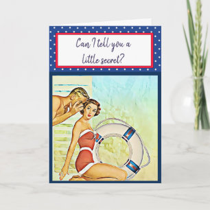 Carte Naughty Flirty Retro Beach