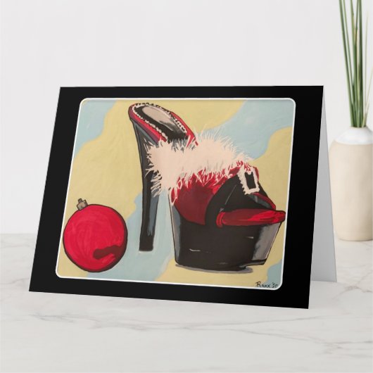 Carte Naughty Girl Christmas 2020 Peinture sur une (Devant)