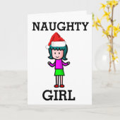 CARTE NAUGHTY GIRL FUNNY CHRISTMAS CARD POUR ELLE (Fleur jaune)