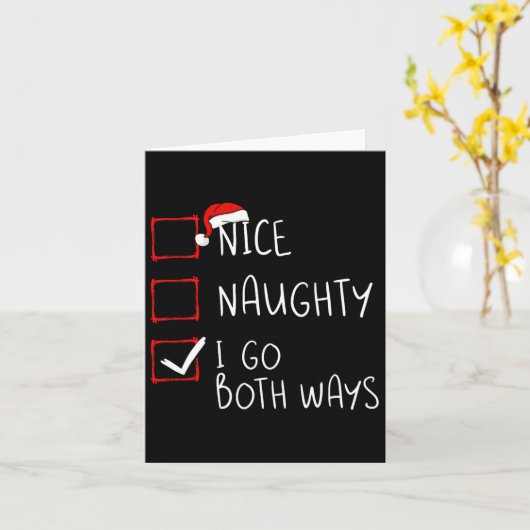 Carte Naughty I Go Both (Fleur jaune)