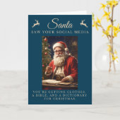 Carte Naughty List Funny Sarcastic Père Noël Noël (Fleur jaune)