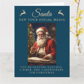 Carte Naughty List Funny Sarcastic Père Noël Noël (Fleur jaune)