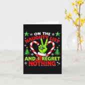 Carte Naughty List Regret Nothing Christmas Funny Xmas  (Fleur jaune)