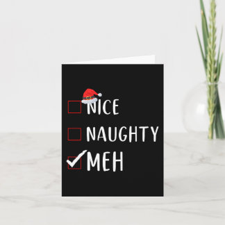 Carte Naughty Meh List Drôle Noël