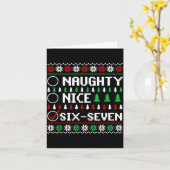 Carte Naughty Nice 6-7 Funny Brainrot Meme Ugly Xmas Six (Fleur jaune)