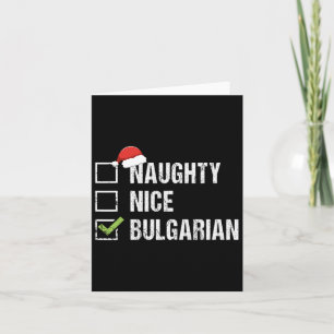 Carte Naughty Nice Bulgare Père Noël Cadeau de Noël