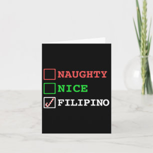 Carte Naughty Nice Filipino Funny Noël Philippines