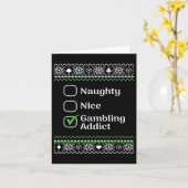 Carte Naughty Nice Gambling Addict Noël (Fleur jaune)
