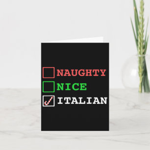 Carte Naughty Nice Italien Noël Drôle Italie Jo