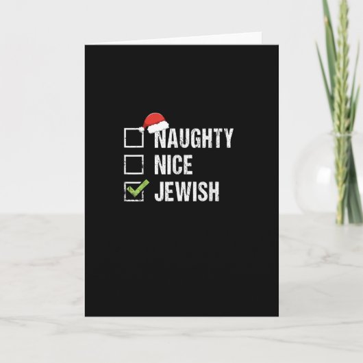 Carte Naughty Nice Jewish Santa Christmas  (Devant)