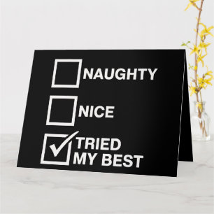 Carte Naughty Nice List J'Ai Essayé Mon Meilleur Père No
