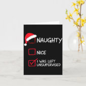 Carte Naughty Nice List Was Left Unsupervised Christmas  (Fleur jaune)