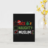 Carte Naughty Nice Musulman Pajamas de Noël Père Noël (Fleur jaune)