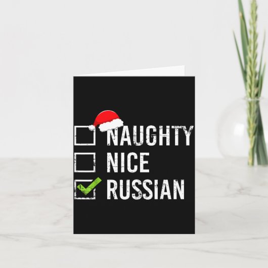Carte Naughty Nice Russian Shirt Santa Funny Russia Chri (Devant)