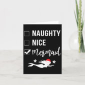 Carte Naughty Nice Sirène Funny Sirène Noël (Devant)