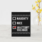 Carte Naughty Nice Une Tentative A Été Faite - Christmas (Fleur jaune)