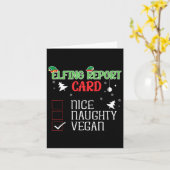 Carte Naughty Nice Vegan Report Card Correspondance Noël (Fleur jaune)