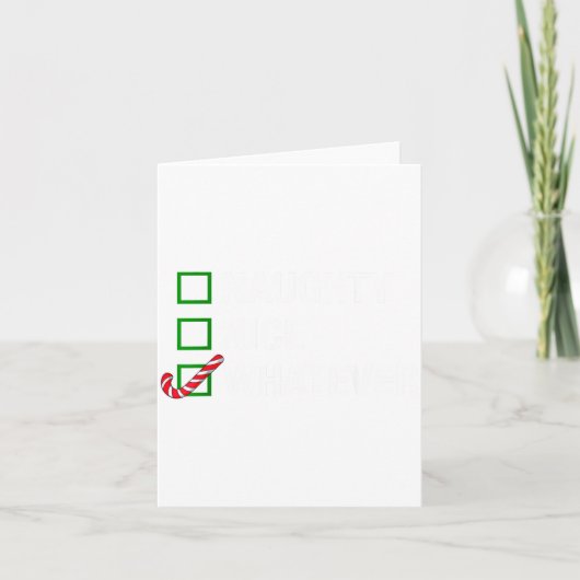 Carte Naughty Nice Whatever, Cool Christmas Funny Quotes (Devant)