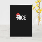 Carte Naughty Or Nice Matching Christmas Funny Design (Fleur jaune)