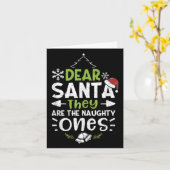 Carte Naughty Ou Nice Cher Père Noël Ils Sont Naughty - (Fleur jaune)