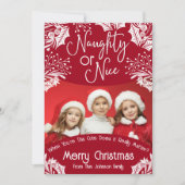 Carte Naughty ou Nice Funny Cinq photos Noël (Devant)