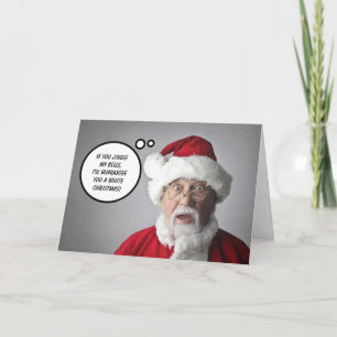 Carte Naughty Santa Claus, voeux de Noël