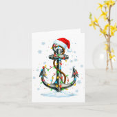 Carte Nautical Anchor Christmas Lights Boating Sailor (Fleur jaune)