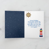 Carte Nautical Boy Monkey Red et Navy Joyeux anniversair (Intérieur)