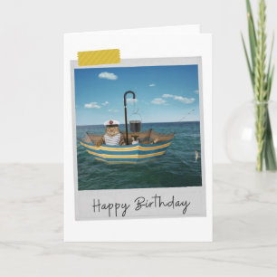 Carte Nautical Cat Funny Birthday Card