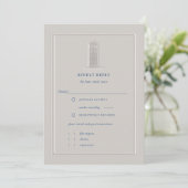 Carte Nautical Coastal Bell Tower Formal Wedding RSVP (Debout devant)