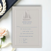 Carte Nautical Coastal Sailboat Formal Wedding RSVP