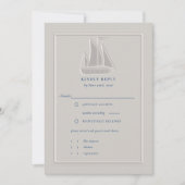 Carte Nautical Coastal Sailboat Formal Wedding RSVP (Devant)