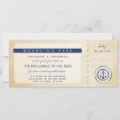 Carte Nautical Cruise Ship Boarding Pass Mariage Invitat (Devant)