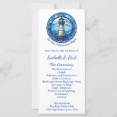 Carte Nautical Lighthouse Sailing Ocean Wedding Programm (Devant)
