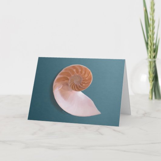 Carte Nautilus Shell sur Ocean Blue Grey Card (Devant)