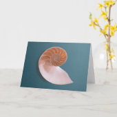 Carte Nautilus Shell sur Ocean Blue Grey Card (Fleur jaune)