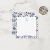 Carte Nautique à thème bleu coquillage personnalis (Devant/Arrière en situation)