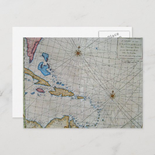 Carte Nautique Ancienne des Caraïbes (Devant / Derrière)