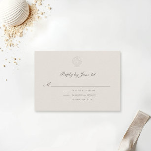 Carte Nautique Coastal Ecru Shell Mariage officiel Répon