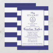 Carte nautique d'invitation de baby shower d'Ancre (Devant / Derrière)