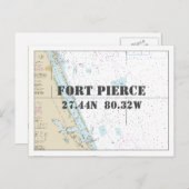 Carte Nautique Fort Pierce FL Latitude Longitude (Devant / Derrière)