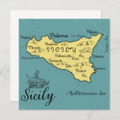 Carte nautique vintage de Sicile (Devant / Derrière)