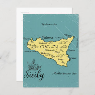 Carte Nautique Vintage Sicile