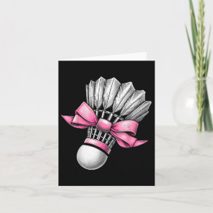 Carte Navette de badminton à ruban rose maman fille Coqu