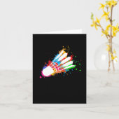 Carte Navette de badminton colorée (Fleur jaune)