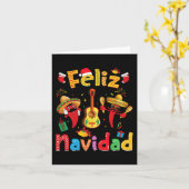 Carte Navidad Mexican Fiesta Hot Pepper Guitare Partie N (Fleur jaune)