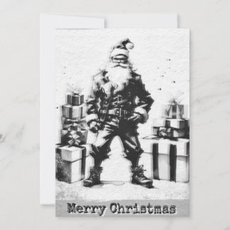Carte Navidad Punk (Santa gris).