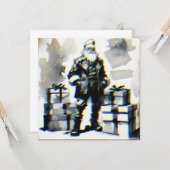 Carte Navidad Punk (Santa postal). (Devant/Arrière en situation)