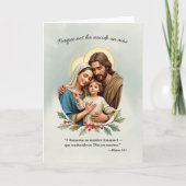 Carte Navidad Religiosa La Sagrada Familia y Dios (Devant)