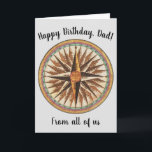 Carte Navigateur de boussole du navire Vintage nautique<br><div class="desc">Belle boussole vintage est idéal pour les amateurs de voile et de pêche. Personnalisez avec vos propres textes et images.</div>